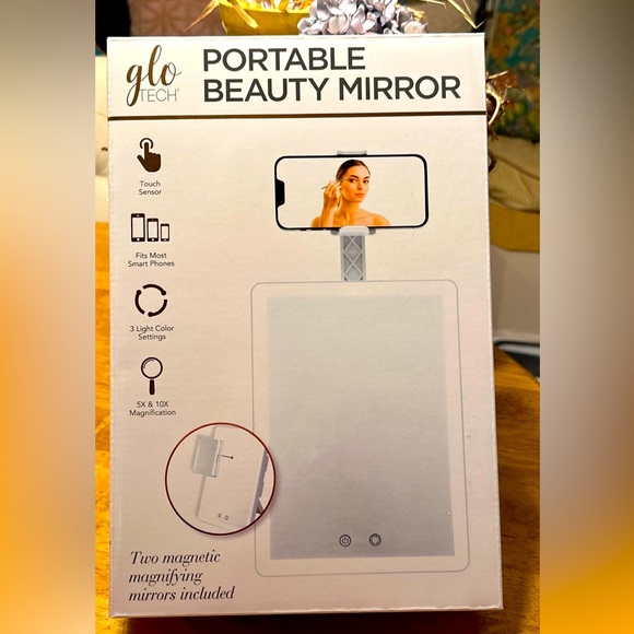 Glotech Makeup Glotech Portable Beauty Station Led Mirror With